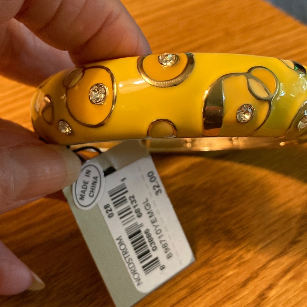 SEQUIN Nordstrom $32, Yellow Bangle with Gold and Crystal Details